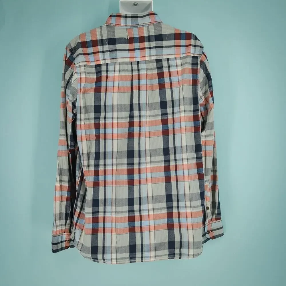 The North Face Size Large L Plaid Print Collared Button Long Sleeve Cotton Shirt